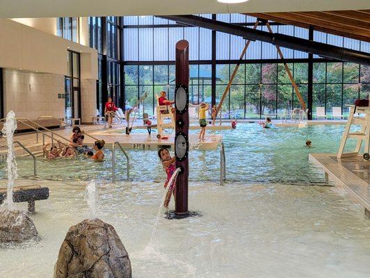 One of the two indoor pools