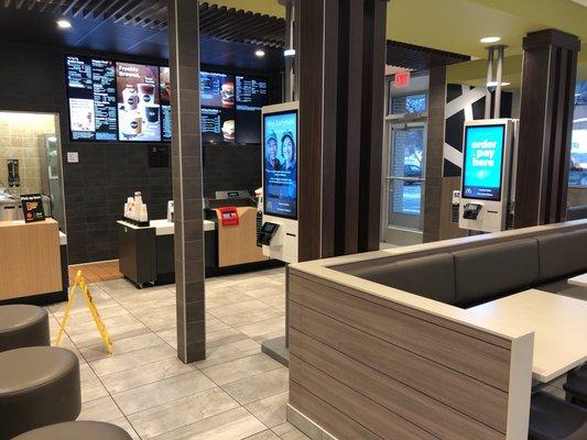 It's very impersonal in here . You order with a monitor and wait for food .