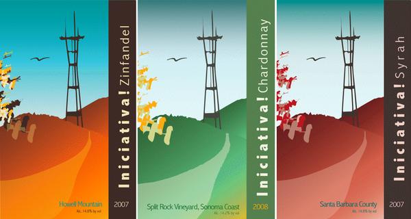 WIne label design for 3 varietals