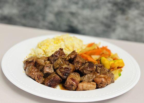 Steak Hibachi Bowl- All proteins and veggies cooked in Teriyaki sauce
