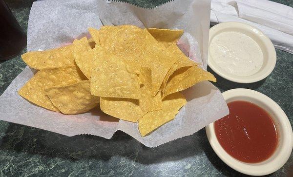 chips and runny salsa
