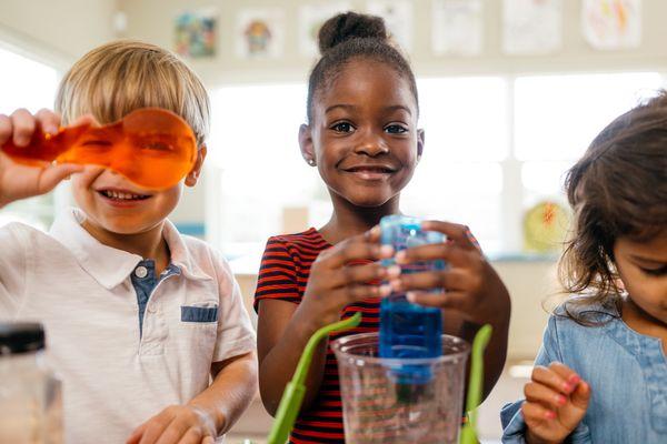 Children enjoying STEAM-based learning environment at Primrose School of Eagan.