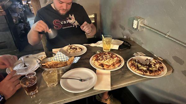 Fish and chips and pizzas