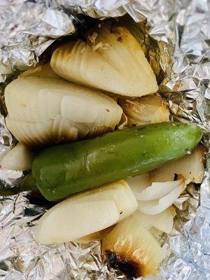 Grilled onions and jalapeño!