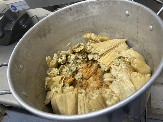Tamales tamales tamales chicken and pork text me 512-677-0142