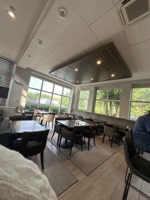 The garden cafe tables.