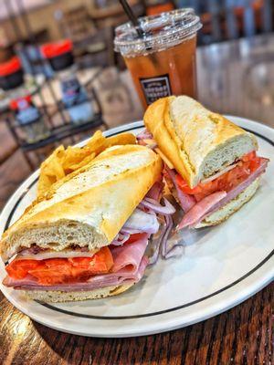 Ham and Swiss sandwich