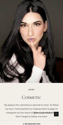 My cosmetic page on the website