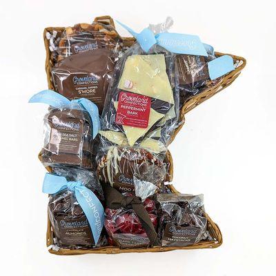 Celebrate your State! Minnesota Baskets filled with our favorite confections.