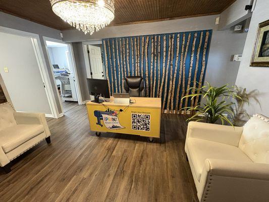 Front office. And table counter wrap