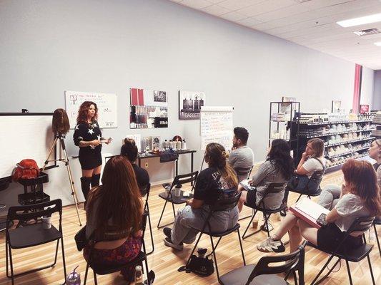 We offer free, in-store Education for any cosmetologist interested in joining our guest list.