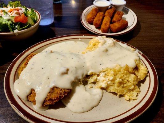 Chicken Fried Steak and Mash Potatoes with Country Gravy...delicious!