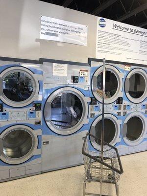 Biggest nicest dryers I have ever seen in a laundry facility. 77 LB DRYER! You kidding me? This puppy will shame your clothes dry.