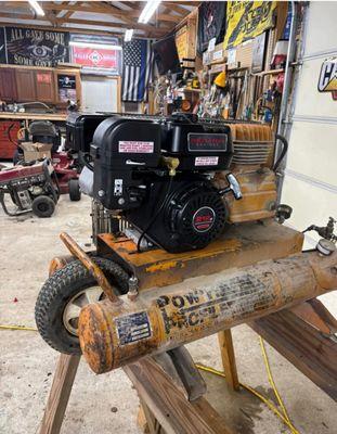 Engine swap on a generator.