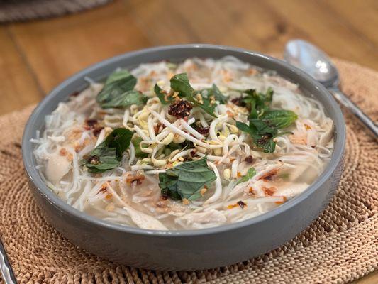 Pho Chicken my wife brought me to go from Sabaidee Cafe. The flavors and textures are just so good!
