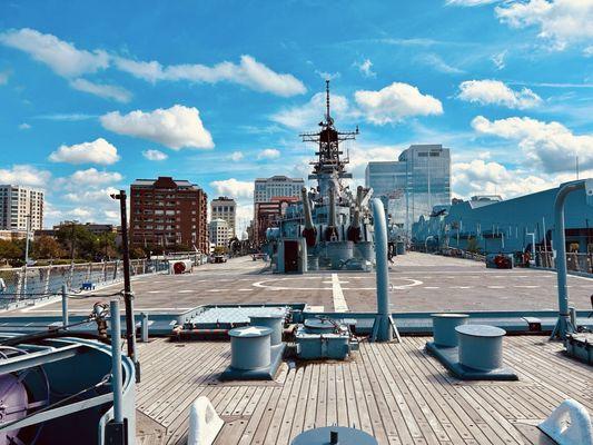 Battleship Wisconsin in the morning
