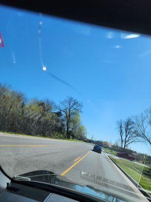 Broken windshield on my Porsche.