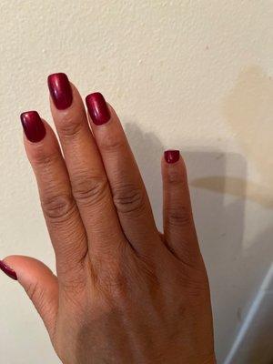 Overlay while cleaning my nails it broke off