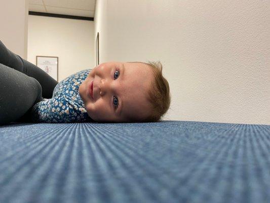 My little loves being adjusted here.