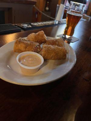 Corned beef egg rolls , crispy and good!
