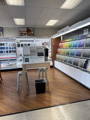 Clean and organized paint chip section.