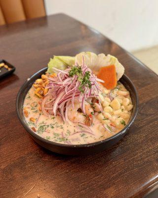 Ceviche mixto. Large portion!