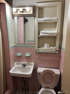 Teeny weeny bathroom but its got all of the accoutrements!