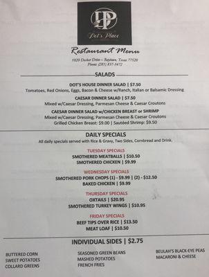 Menu Front