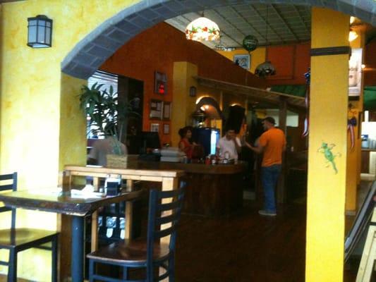 Host stand and bar area...