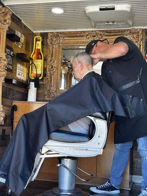 Amazing service my grandpa was very happy with his haircut