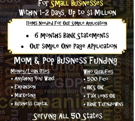 Mom & Pop Business Funding