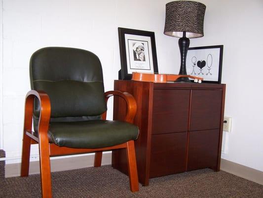 Sturdy and good back support. Wonder what lives in the corner cabinet?