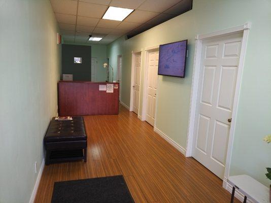 The clinic is well lit and has a nice waiting area with NETFLIX!!!