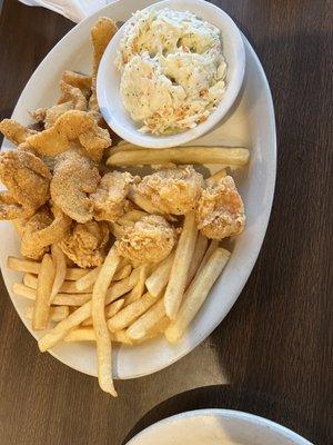 Fish and shrimp. Super tasty!!! Great find!