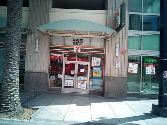 Welcome to the busiest 711 in the little italy area and tge trolley nearby..