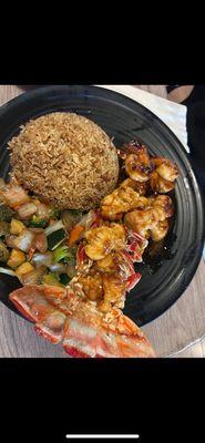 Lobster shrimp and scallops