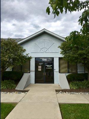 Entrance view from parking lot.
