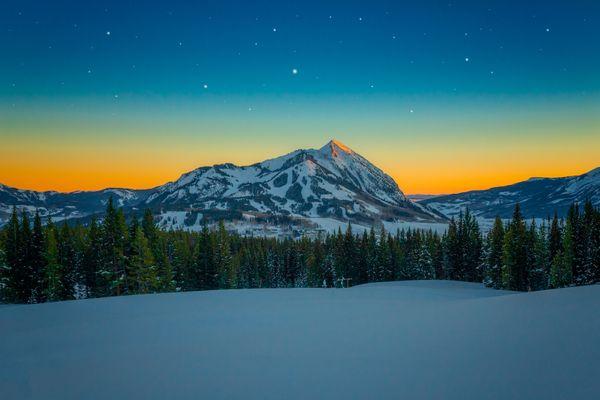 Winter sunset over Mt. Crested Butte