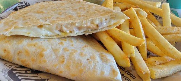 Chicken and cheese quesadilla