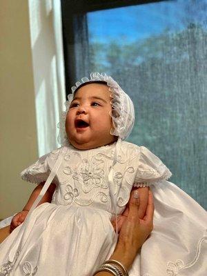 My daughter the day of her baptism