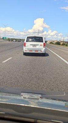 Wreckless driver on southbound Mopac cut us off so close we flew forward against our seatbelts.  female  driver just shrugged at us.