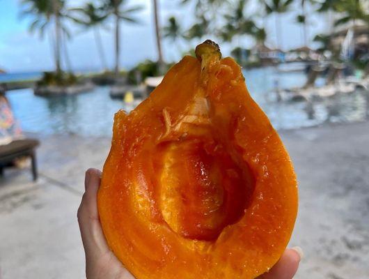 One of the Molokai papayas, loaded with potassium