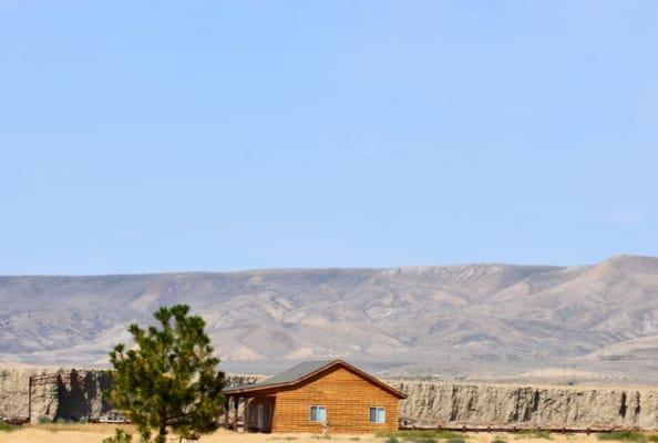 View of our log cabin
