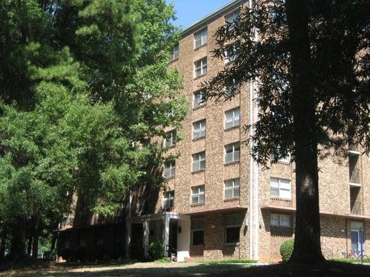 Our beautiful 7 story building just a short walk from Cameron Village.