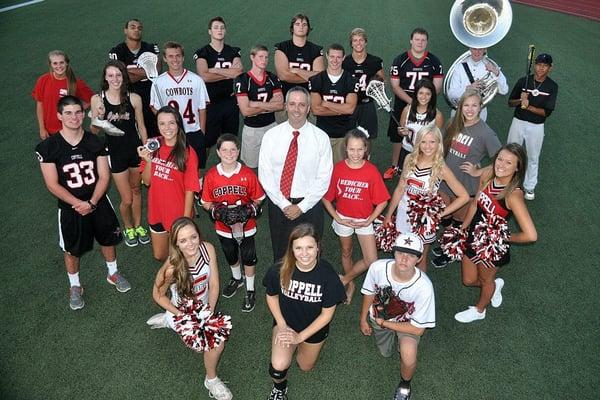 Dr. Bedichek and some of the athlete's we treat at our office in Coppell.