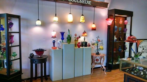 Art glass and lights in our new gallery!
