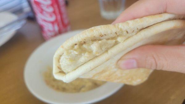 Pita bread with sauce
