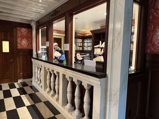 The desk where the practice is trafficked. Things happen quickly and efficiently.