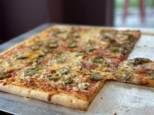 Pepperoni and jalapeños