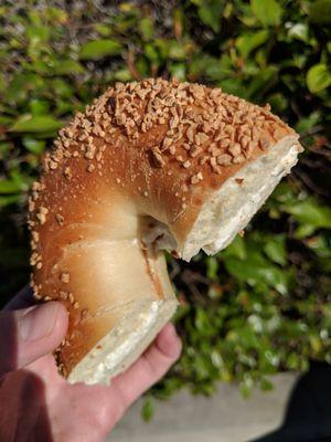 My favorite garlic bagel.